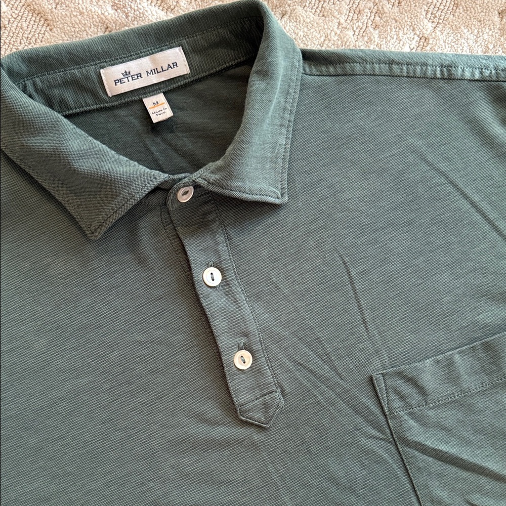 Peter Millar cotton polo / Medium , Green